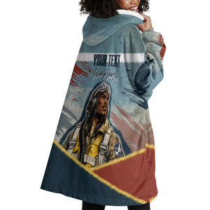 Personalized Tuskegee Airmen Wearable Blanket Hoodie Believe In Yourself Vintage WWII Military Aviation Art