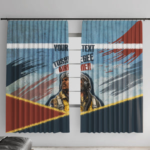 Personalized Tuskegee Airmen Window Curtain Believe In Yourself Vintage WWII Military Aviation Art