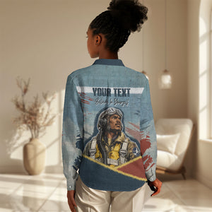 Personalized Tuskegee Airmen Women Casual Shirt Believe In Yourself Vintage WWII Military Aviation Art