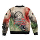 Libya Revolution Day Bomber Jacket Libyan National Pride Watercolor Flag Waves Floral