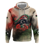 Libya Revolution Day Hoodie Libyan National Pride Watercolor Flag Waves Floral