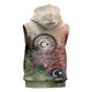 Libya Revolution Day Sleeveless Hoodie Libyan National Pride Watercolor Flag Waves Floral