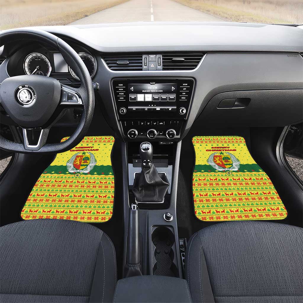 Senegal Christmas Car Mats Baobab Tree and National Coat of Arms Motif - African Pride