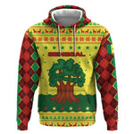 Senegal Christmas Hoodie Baobab Tree and National Coat of Arms Motif - African Pride