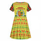 Senegal Christmas Kid Short Sleeve Dress Baobab Tree and National Coat of Arms Motif - African Pride