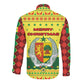 Senegal Christmas Long Sleeve Button Shirt Baobab Tree and National Coat of Arms Motif - African Pride
