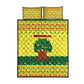 Senegal Christmas Quilt Bed Set Baobab Tree and National Coat of Arms Motif - African Pride