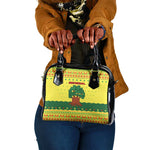 Senegal Christmas Shoulder Handbag Baobab Tree and National Coat of Arms Motif - African Pride