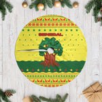 Senegal Christmas Tree Skirt Baobab Tree and National Coat of Arms Motif - African Pride