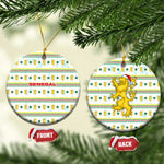 Senegal Christmas Ceramic Ornament Golden Lion and Festive Stars Motif - African Pride