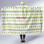 Senegal Christmas Hooded Blanket Golden Lion and Festive Stars Motif - African Pride