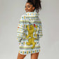 Senegal Christmas Hoodie Dress Golden Lion and Festive Stars Motif - African Pride