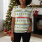 Senegal Christmas Knitted V-Neck Vest Golden Lion and Festive Stars Motif - African Pride
