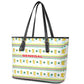 Senegal Christmas Leather Tote Bag Golden Lion and Festive Stars Motif - African Pride