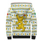 Senegal Christmas Sherpa Hoodie Golden Lion and Festive Stars Motif - African Pride