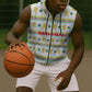 Senegal Christmas Sleeveless Zip Hoodie Golden Lion and Festive Stars Motif - African Pride