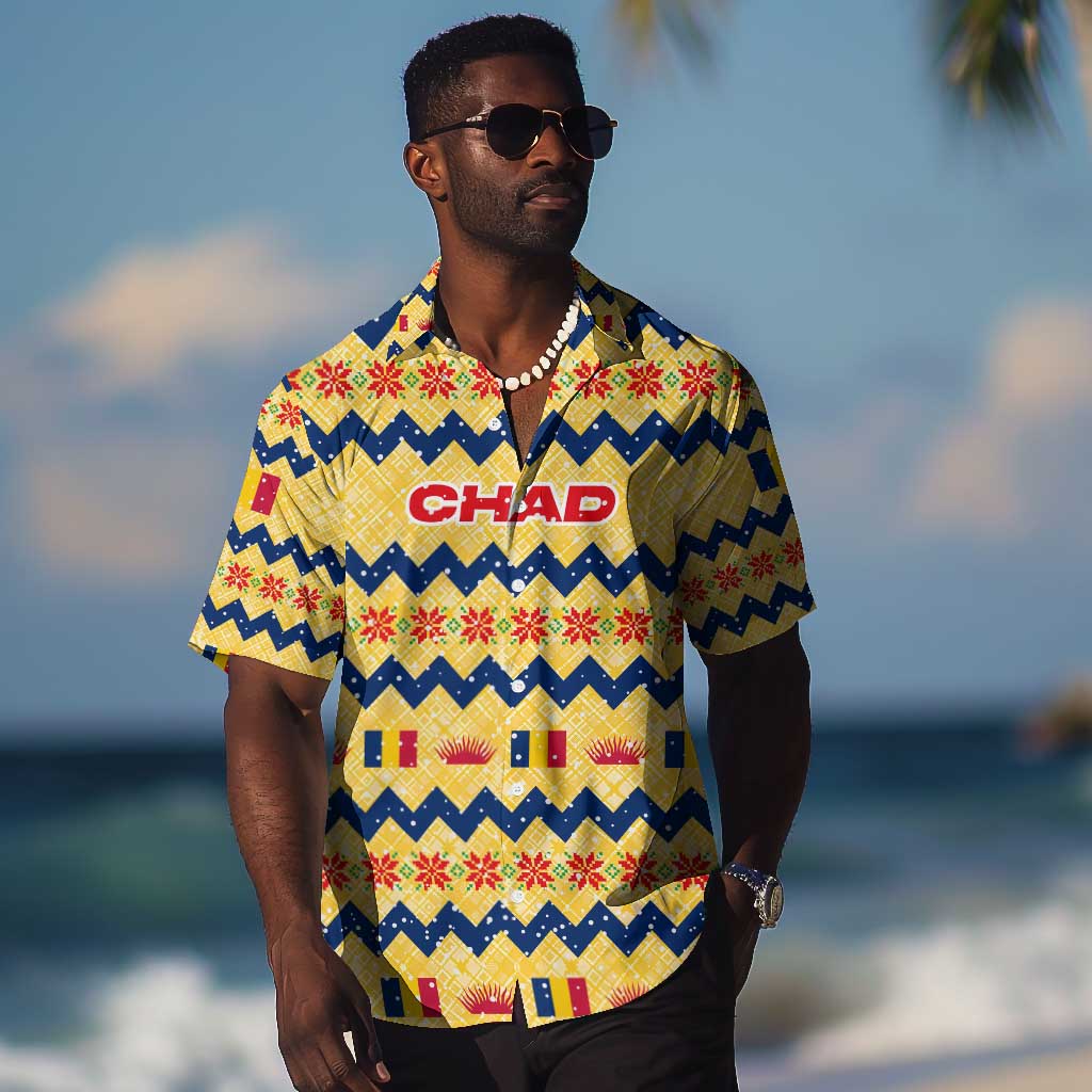 Chad Christmas Hawaiian Shirt National Coat of Arms, and Festive Motif - African Pride