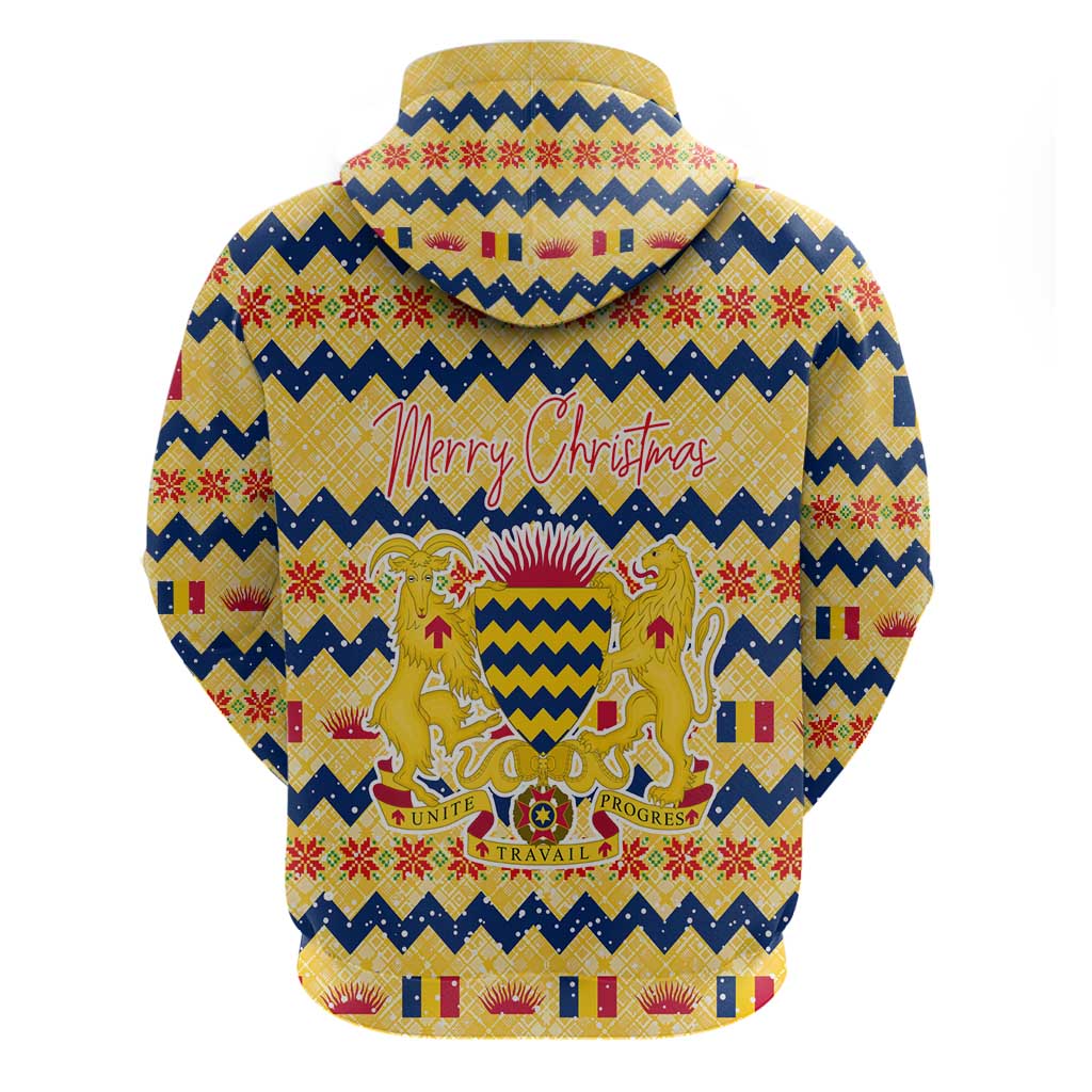 Chad Christmas Hoodie National Coat of Arms, and Festive Motif - African Pride