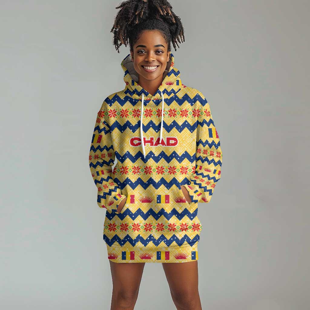 Chad Christmas Hoodie Dress National Coat of Arms, and Festive Motif - African Pride