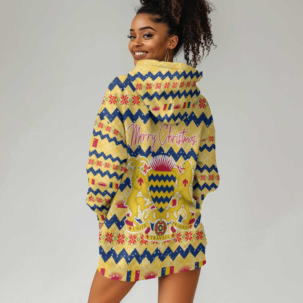 Chad Christmas Hoodie Dress National Coat of Arms, and Festive Motif - African Pride