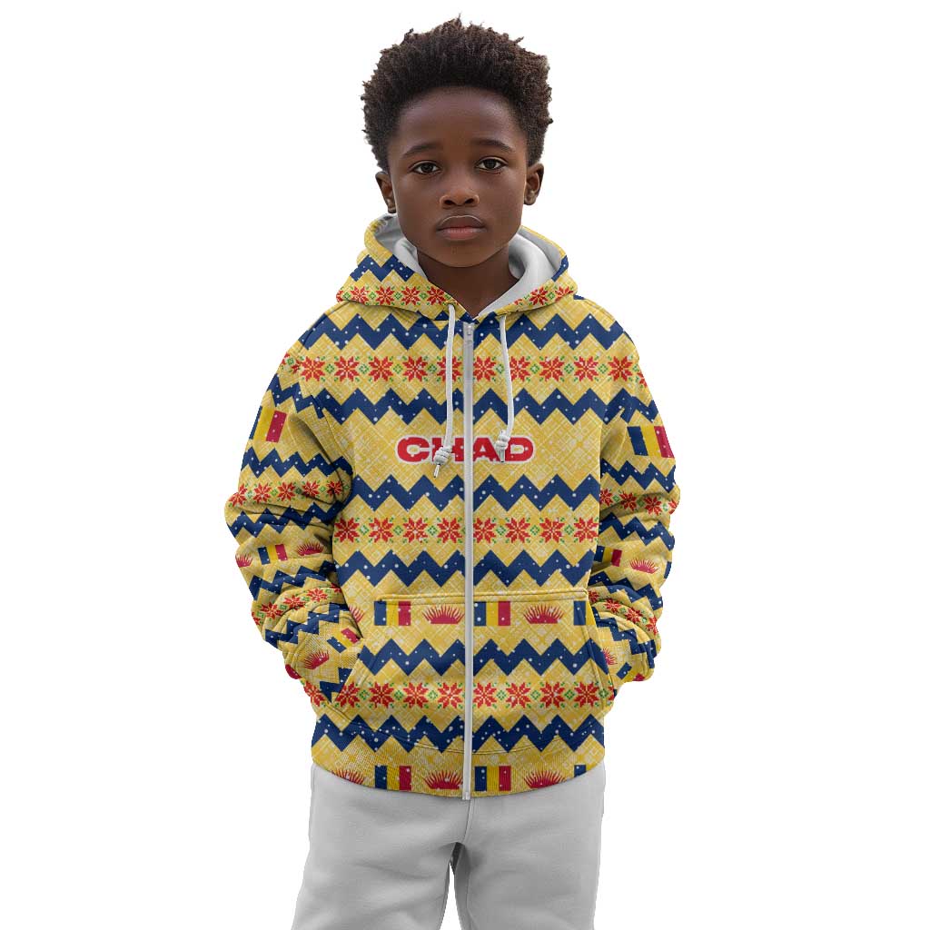 Chad Christmas Kid Hoodie National Coat of Arms, and Festive Motif - African Pride