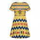 Chad Christmas Kid Short Sleeve Dress National Coat of Arms, and Festive Motif - African Pride