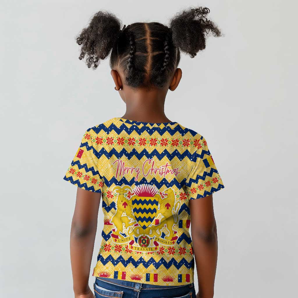 Chad Christmas Kid T shirt National Coat of Arms, and Festive Motif - African Pride