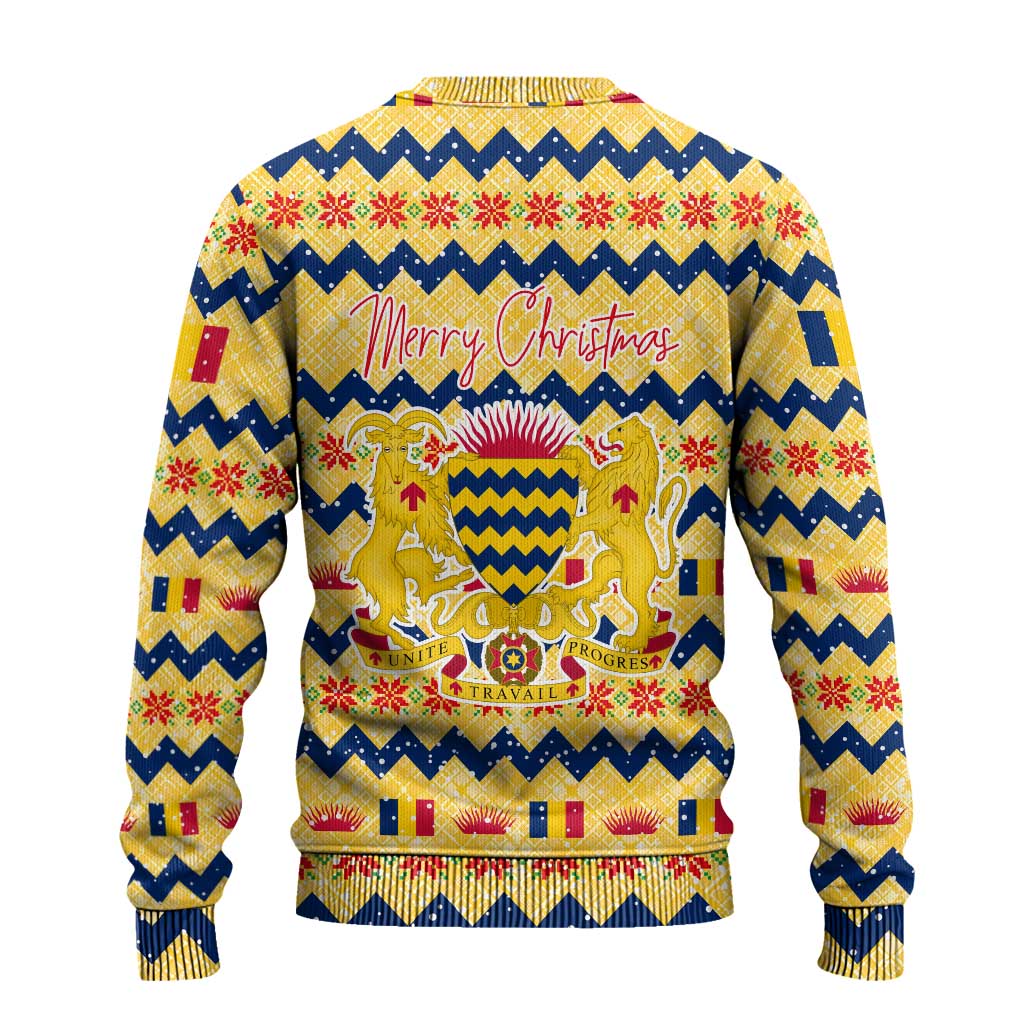 Chad Christmas Ugly Christmas Sweater National Coat of Arms, and Festive Motif - African Pride