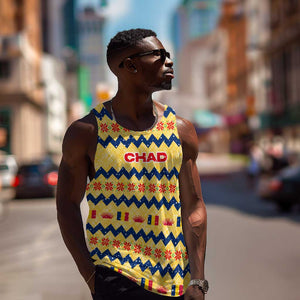 Chad Christmas Men Tank Top National Coat of Arms, and Festive Motif - African Pride