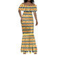Chad Christmas Mermaid Dress National Coat of Arms, and Festive Motif - African Pride