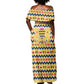 Chad Christmas Off Shoulder Maxi Dress National Coat of Arms, and Festive Motif - African Pride