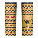 Chad Christmas Skinny Tumbler National Coat of Arms, and Festive Motif - African Pride