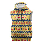 Chad Christmas Sleeveless Hoodie National Coat of Arms, and Festive Motif - African Pride