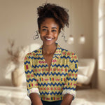 Chad Christmas Women Casual Shirt National Coat of Arms, and Festive Motif - African Pride