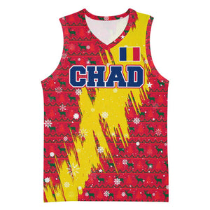 Chad Christmas Basketball Jersey National Coat of Arms and Snowflake Accents TS04
