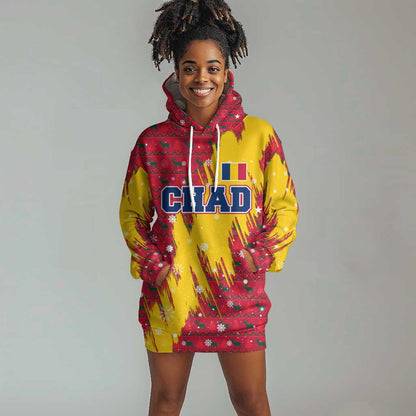 Chad Christmas Hoodie Dress National Coat of Arms and Snowflake Accents - African Pride