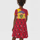 Chad Christmas Kid Short Sleeve Dress National Coat of Arms and Snowflake Accents - African Pride