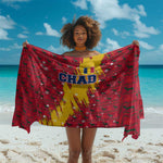 Chad Christmas Sarong National Coat of Arms and Snowflake Accents - African Pride