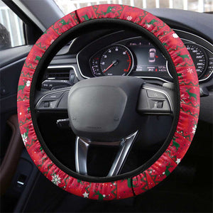 Chad Christmas Steering Wheel Cover National Coat of Arms and Snowflake Accents - African Pride