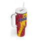 Chad Christmas Tumbler With Handle National Coat of Arms and Snowflake Accents - African Pride