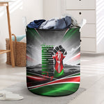 Kenya Jamhuri Day Laundry Basket Kenyan Flag Raised Fist Maasai Spear Landscape