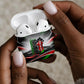 Kenya Jamhuri Day AirPods Case Kenyan Flag Raised Fist Maasai Spear Landscape