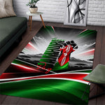 Kenya Jamhuri Day Area Rug Kenyan Flag Raised Fist Maasai Spear Landscape