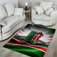 Kenya Jamhuri Day Area Rug Kenyan Flag Raised Fist Maasai Spear Landscape