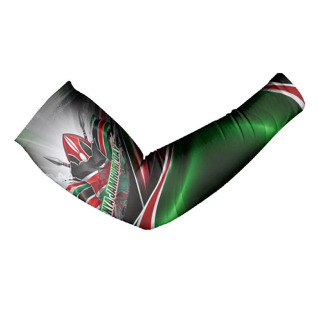 Kenya Jamhuri Day Arm Sleeves Kenyan Flag Raised Fist Maasai Spear Landscape