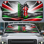 Kenya Jamhuri Day Auto Sun Shade Kenyan Flag Raised Fist Maasai Spear Landscape