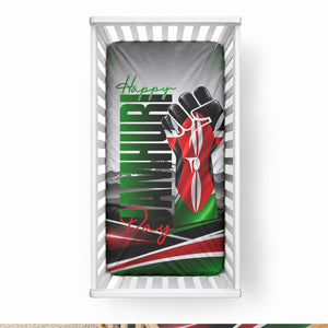 Kenya Jamhuri Day Baby Bed Cover Kenyan Flag Raised Fist Maasai Spear Landscape