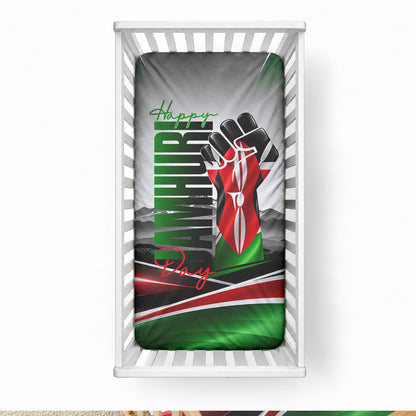 Kenya Jamhuri Day Baby Bed Cover Kenyan Flag Raised Fist Maasai Spear Landscape