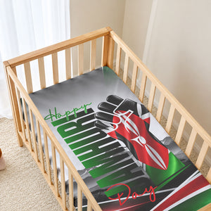 Kenya Jamhuri Day Baby Bed Cover Kenyan Flag Raised Fist Maasai Spear Landscape