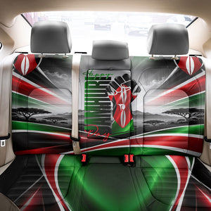 Kenya Jamhuri Day Back Car Seat Cover Kenyan Flag Raised Fist Maasai Spear Landscape